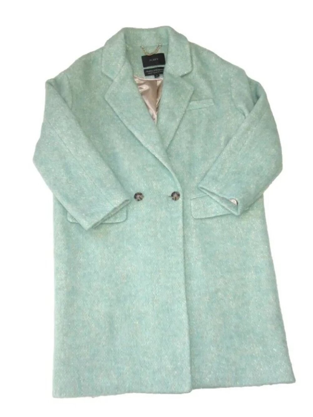 NWT J.Crew Relaxed Topcoat in Wintermint Italian Brushed Wool Oversized Coat S - Picture 6 of 11